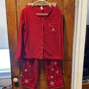 GAP Red Pajama Set with Snowflake Pattern